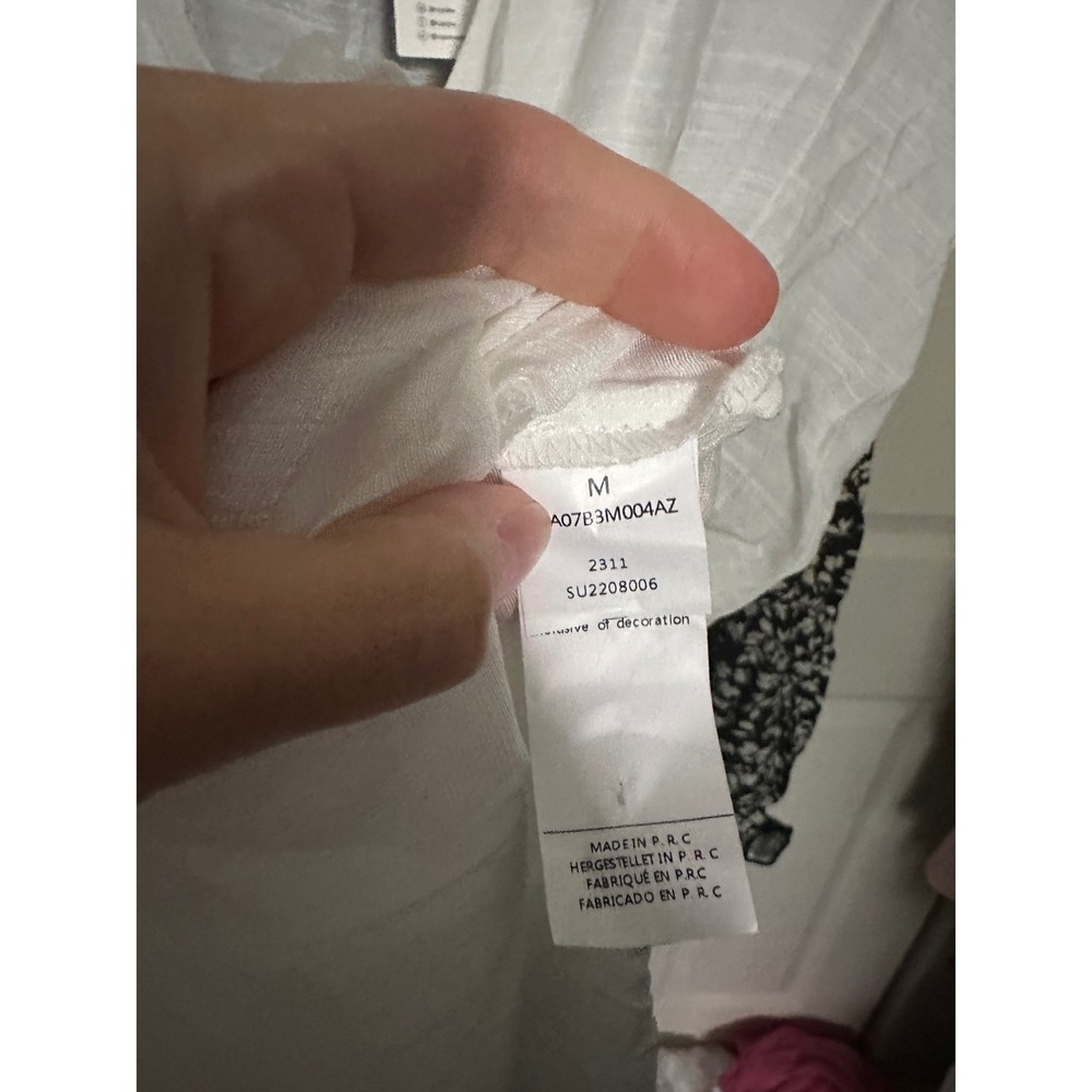 White Smocked Embroidered Swim Cover Up Dress - Picture 8 of 8